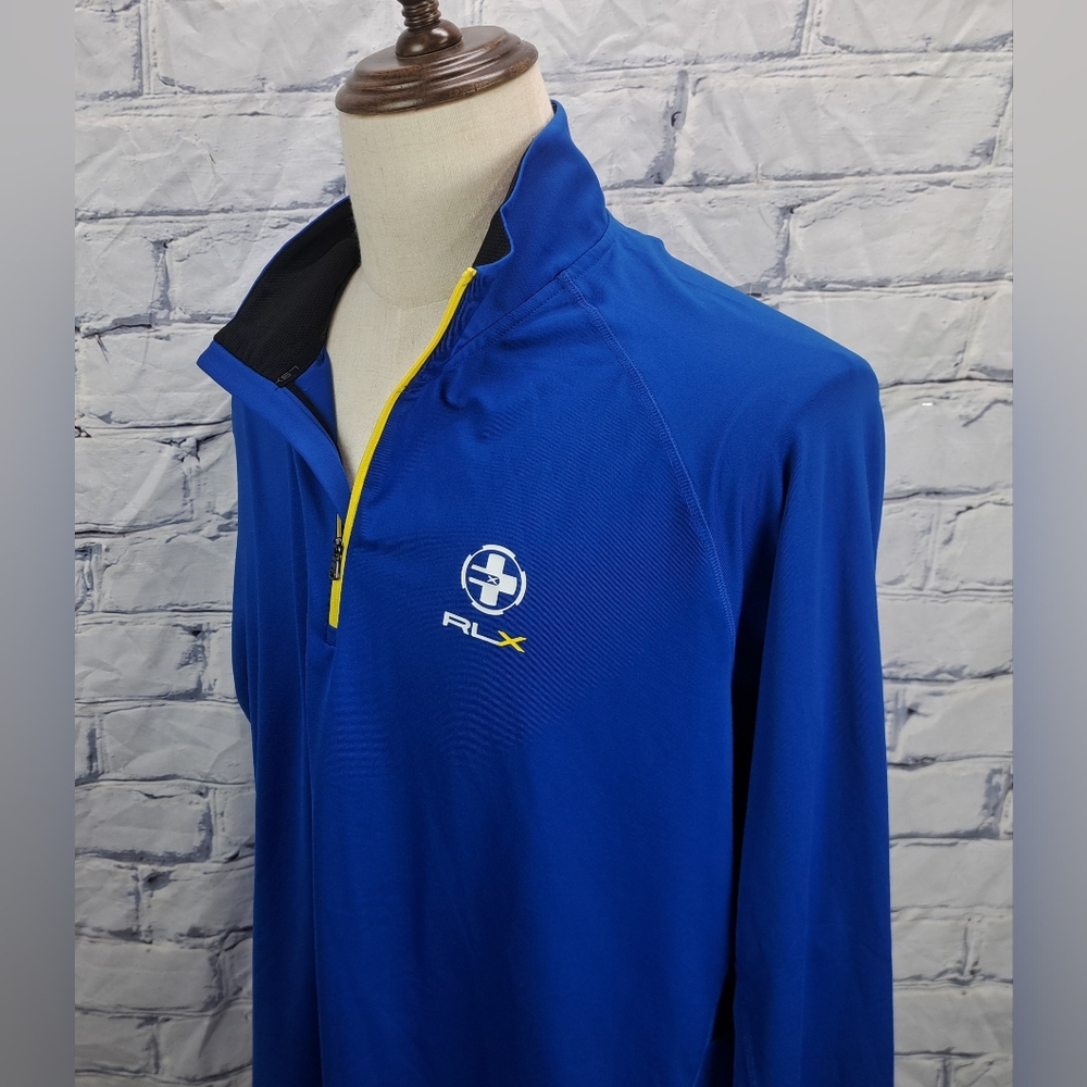 RLX Ralph Lauren Men's Half Zip Performance Jacket Pullover Blue Golf XXL 2XL - Picture 12 of 16